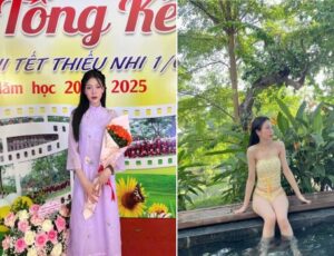 Cô giáo mầm non ăn vụng nhăn mặt