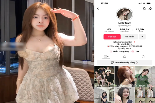 Fullcliphot Linh Tây tiktoker xinh gái